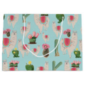Grand Sac Cadeau Cute Fiesta Llama & Cactus Motif (Devant)
