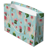 Grand Sac Cadeau Cute Fiesta Llama & Cactus Motif (Dos Angle)