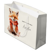 Grand Sac Cadeau Cute Fox Pup in a Red Scarf Birthday (Dos Angle)