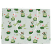 Grand Sac Cadeau Cute Frogs in Lily Pond (Dos)