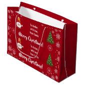 Grand Sac Cadeau Cute Funny Modern Santa Rudolph Personalized Name  (Devant Angle)
