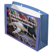 Grand Sac Cadeau Cute Funny Tuxedo Chat Mexicain Vague Chats Cadeau (Dos Angle)