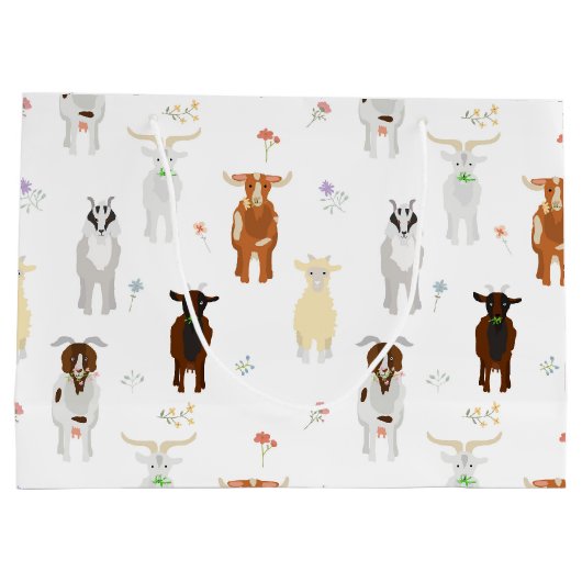 Grand Sac Cadeau Cute Goats Farm Animals (Dos)