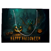 Grand Sac Cadeau Cute Halloween Dragon Citrouilles d'horreur (Dos)
