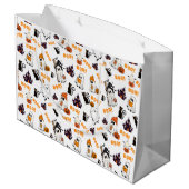 Grand Sac Cadeau Cute Halloween Motif fantôme - Chats noirs Éffraya (Dos Angle)