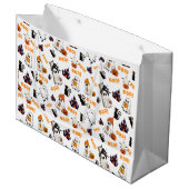 Grand Sac Cadeau Cute Halloween Motif fantôme - Chats noirs Éffraya (Devant Angle)