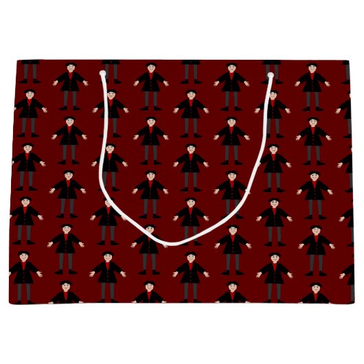 Grand Sac Cadeau Cute Halloween Vampire Patterned (Devant)