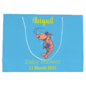 Grand Sac Cadeau Cute happy shrimp, prawn cartoon (Dos)