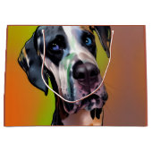 Grand Sac Cadeau Cute Harlequin Great Dane (Devant)