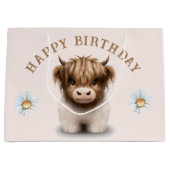 Grand Sac Cadeau Cute Highlands Scottish Cow (Devant)
