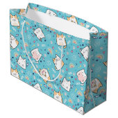 Grand Sac Cadeau Cute Kitty Chat Motif Whimsical (Dos Angle)