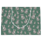 Grand Sac Cadeau Cute Koala Eucalyptus Motif vert (Devant)