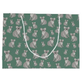 Grand Sac Cadeau Cute Koala Eucalyptus Motif vert (Dos)