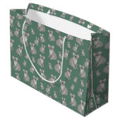 Grand Sac Cadeau Cute Koala Eucalyptus Motif vert (Dos Angle)