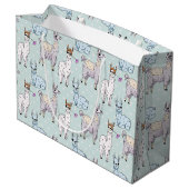 Grand Sac Cadeau Cute Llama Motif Pois (Dos Angle)