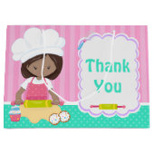 Grand Sac Cadeau Cute Merci de cuisson fille afro-américaine (Devant)