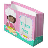 Grand Sac Cadeau Cute Merci de cuisson fille afro-américaine (Devant Angle)