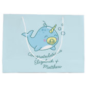 Grand Sac Cadeau Cute Narwhal Baby shower Kawaii (Dos)
