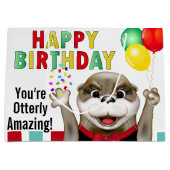 Grand Sac Cadeau Cute Otter à Tuxedo | Anniversaire (Devant)