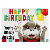 Grand Sac Cadeau Cute Otter à Tuxedo | Anniversaire (Dos)