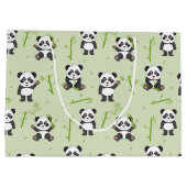 Grand Sac Cadeau Cute Panda Bear Bamboo Kawaii Animals Pattern (Dos)