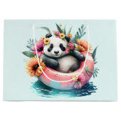Grand Sac Cadeau Cute Panda Chilling dans un tube intérieur (Devant)
