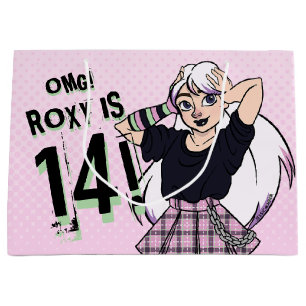 Grand Sac Cadeau Cute Punk Ado Fille Nom Rose 14e anniversaire