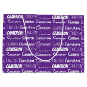 Grand Sac Cadeau Cute Purple Name Collage Customized Birthday (Dos)