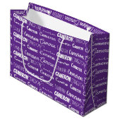 Grand Sac Cadeau Cute Purple Name Collage Customized Birthday (Devant Angle)