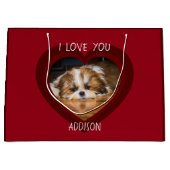 Grand Sac Cadeau Cute shih tzu love Saint Valentin (Devant)