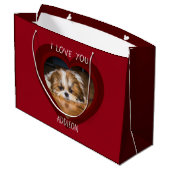Grand Sac Cadeau Cute shih tzu love Saint Valentin (Dos Angle)