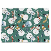 Grand Sac Cadeau Cute Snowmen (Devant)