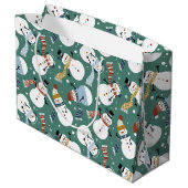Grand Sac Cadeau Cute Snowmen (Dos Angle)