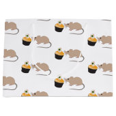 Grand Sac Cadeau Cute souris manger Halloween Eyeball Cupcake (Devant)