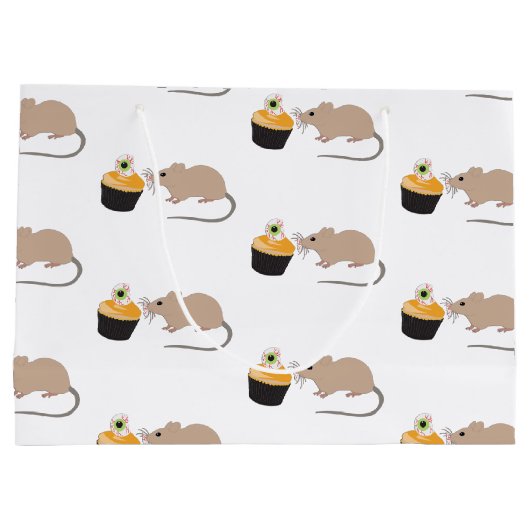 Grand Sac Cadeau Cute souris manger Halloween Eyeball Cupcake (Dos)