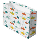 Grand Sac Cadeau Cute Submarine Nautical Deep Sea Fish Pattern (Dos Angle)