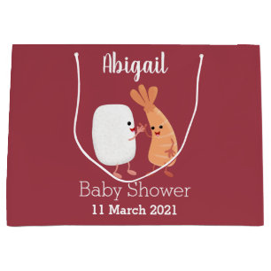 Grand Sac Cadeau Cute sushi riz crevettes amis dessin animé