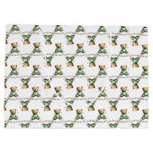 Grand Sac Cadeau Cute Teddy Bear on a Fluffy Cloud Green PJs (Dos)