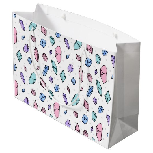 Grand Sac Cadeau Cute tendance Pastel Gemstones Gems Crystal Motif (Dos Angle)