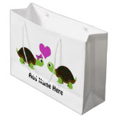Grand Sac Cadeau Cute Turtle Love (Devant Angle)
