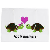 Grand Sac Cadeau Cute Turtle Love (Dos)