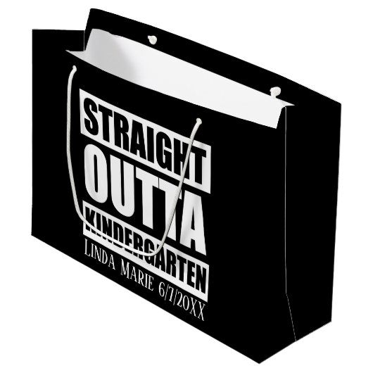 Grand Sac Cadeau Cute unisex Kindergarten Graduate ajouter nom date (Devant Angle)