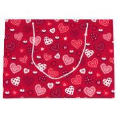 Grand Sac Cadeau Cute Valentines coeur motif (Devant)