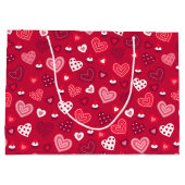 Grand Sac Cadeau Cute Valentines coeur motif (Dos)