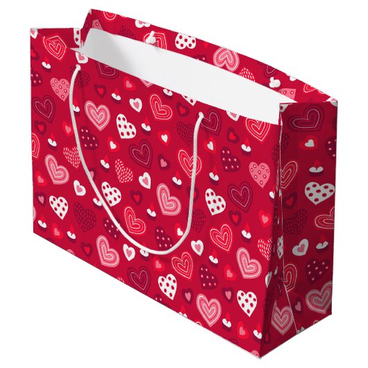 Grand Sac Cadeau Cute Valentines coeur motif (Dos Angle)
