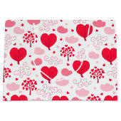 Grand Sac Cadeau Cute Valentines motif en forme d'arbre (Devant)