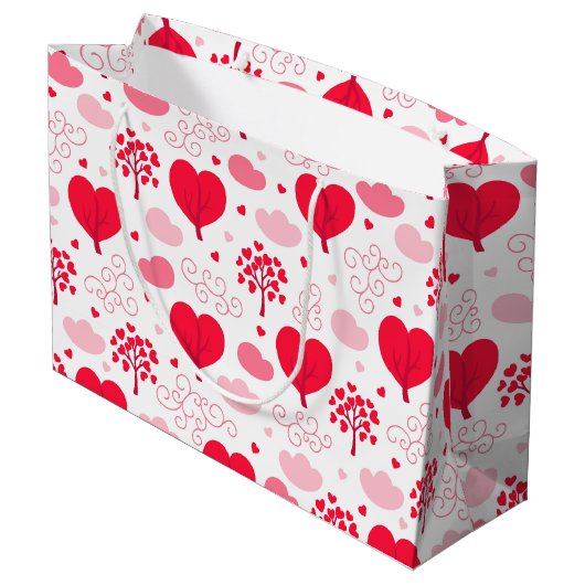 Grand Sac Cadeau Cute Valentines motif en forme d'arbre (Dos Angle)