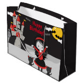 Grand Sac Cadeau Cute Vampires Halloween Enfants Éffrayant Annivers (Dos Angle)