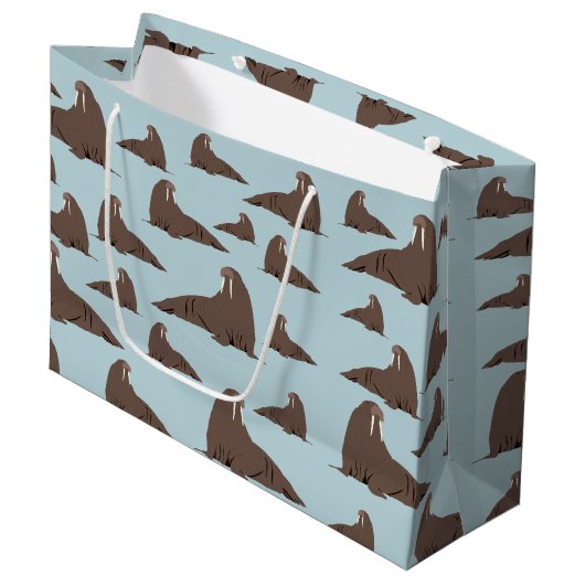 Grand Sac Cadeau Cute Walrus Motif (Devant Angle)