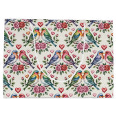 Grand Sac Cadeau Cute Wedding love birds tiled  (Dos)